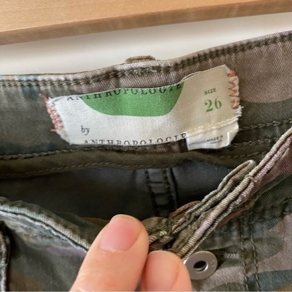Anthropologie Camouflage High Rise Button Front Skinny Jeans Pants Size 26 - Picture 6 of 7